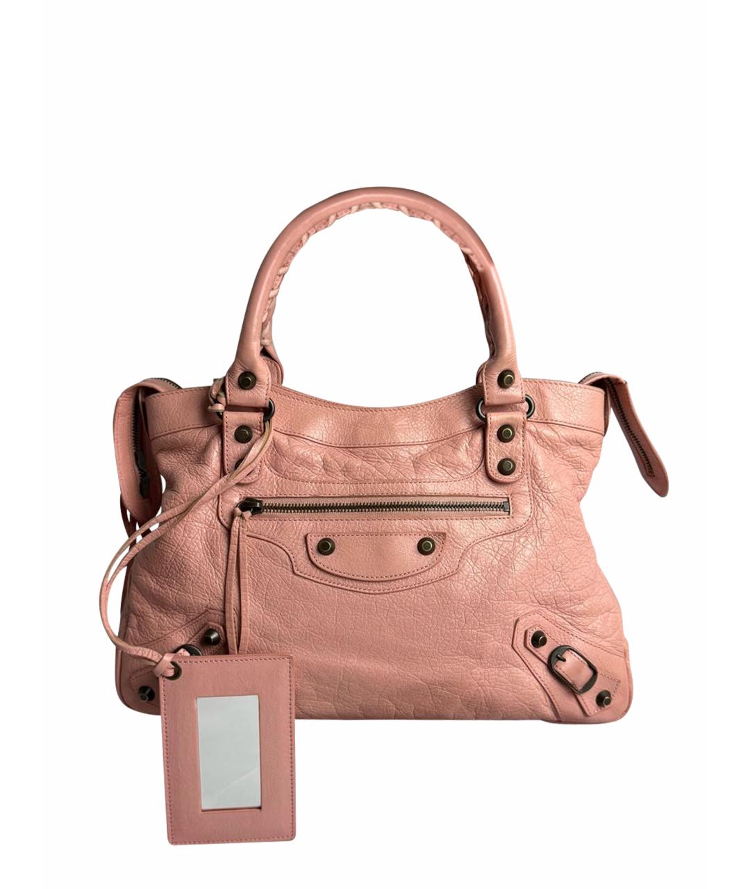 BALENCIAGA Бежевая кожаная сумка с короткими ручками, фото 1