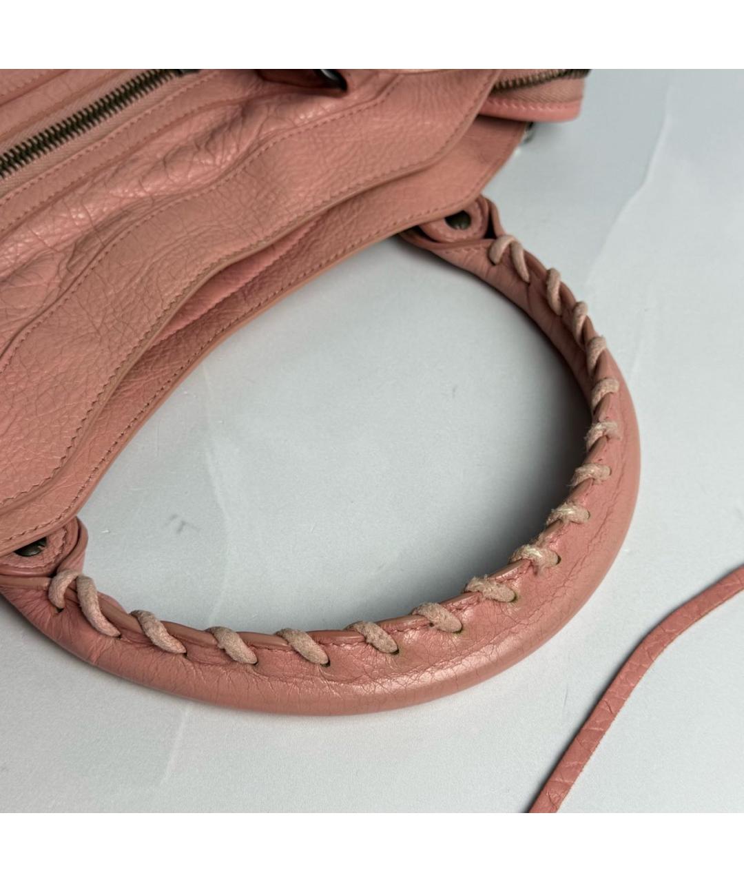 BALENCIAGA Бежевая кожаная сумка с короткими ручками, фото 7