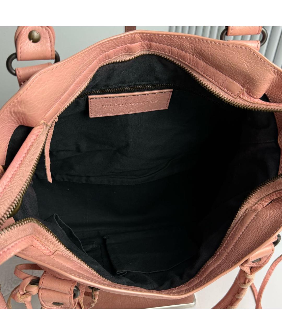 BALENCIAGA Бежевая кожаная сумка с короткими ручками, фото 6