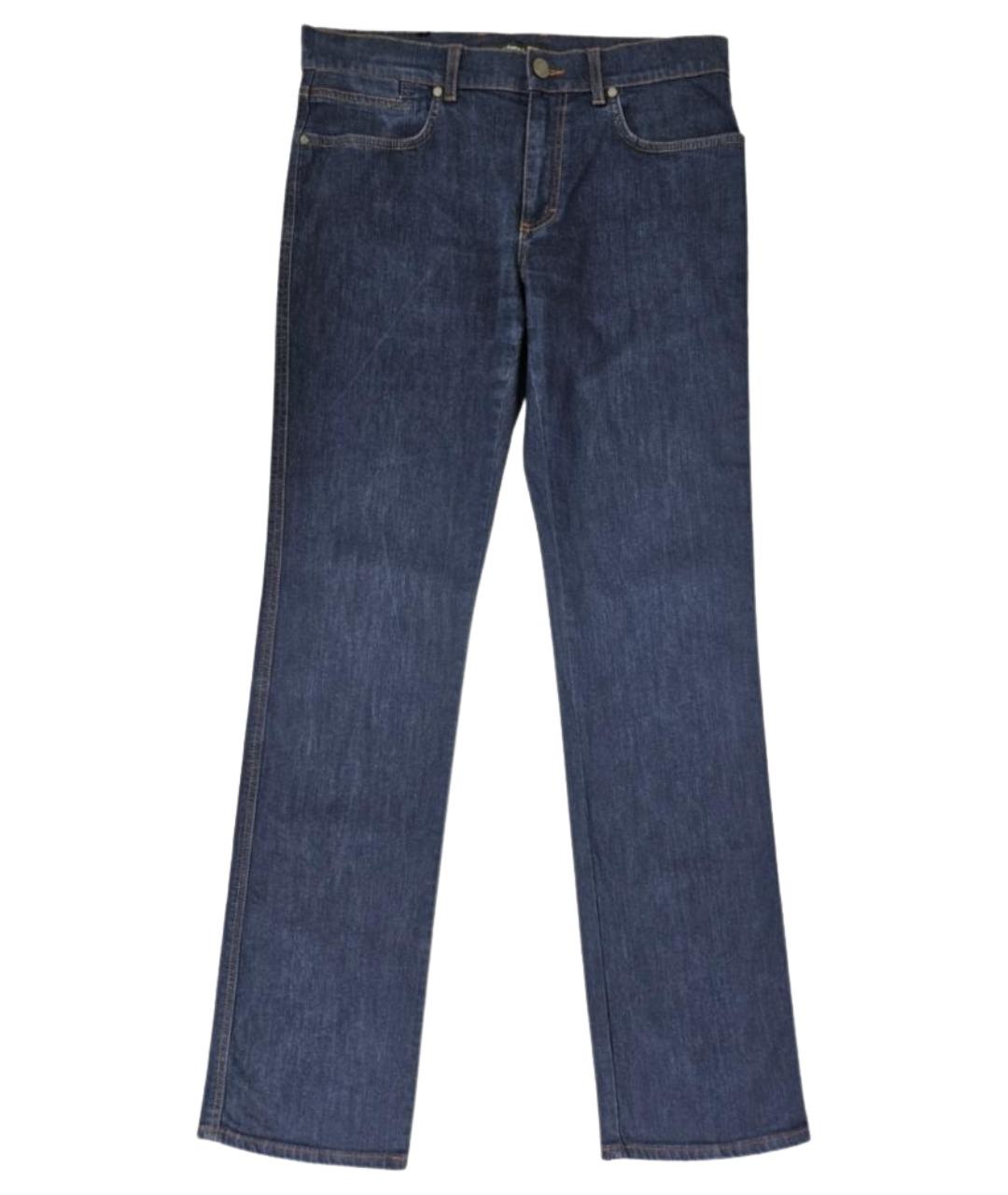 ZZEGNA Синие хлопковые прямые джинсы, фото 1