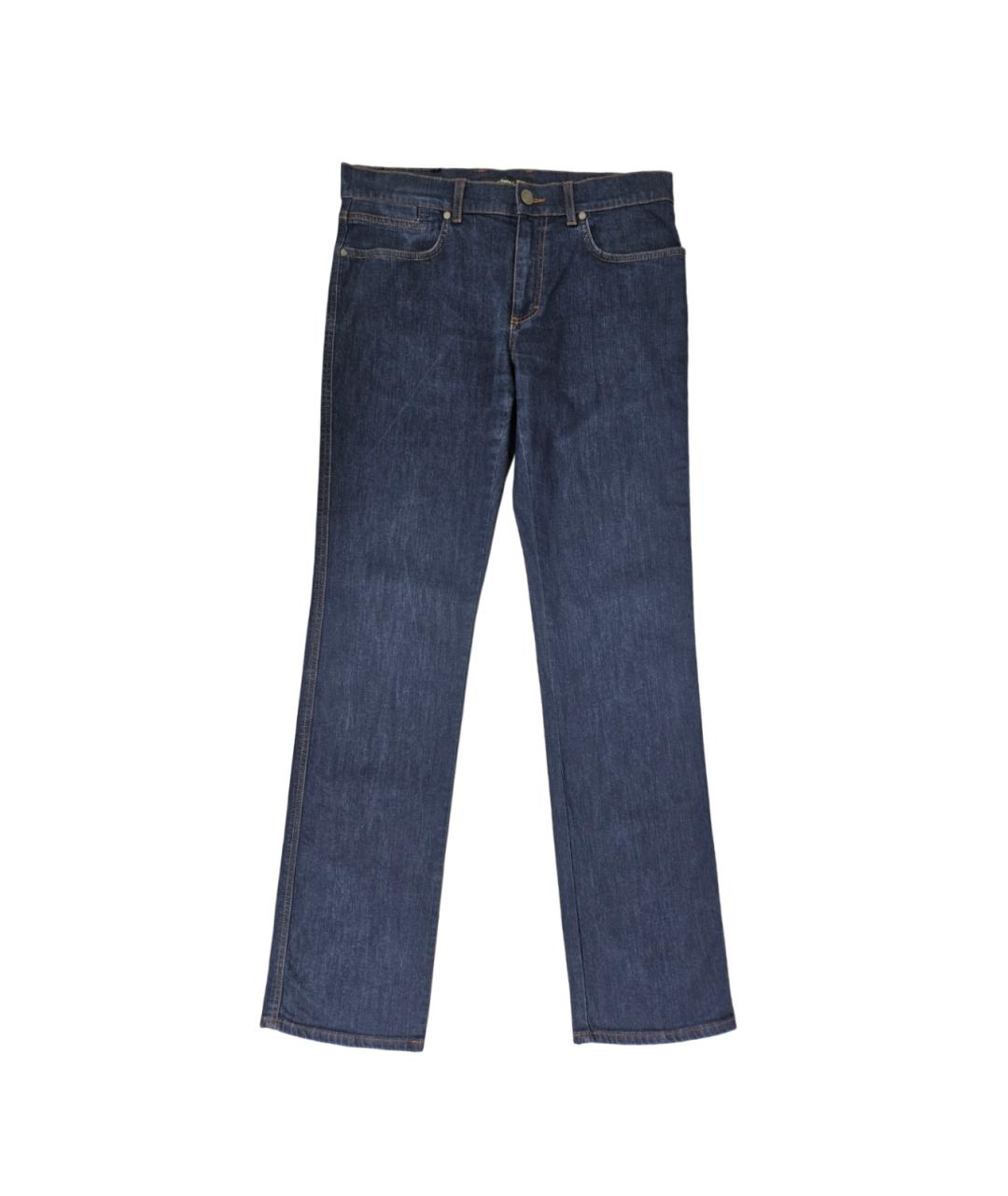ZZEGNA Синие хлопковые прямые джинсы, фото 8