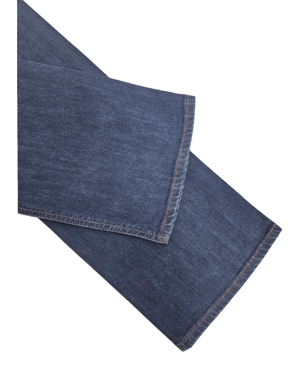 ZZEGNA Синие хлопковые прямые джинсы, фото 3