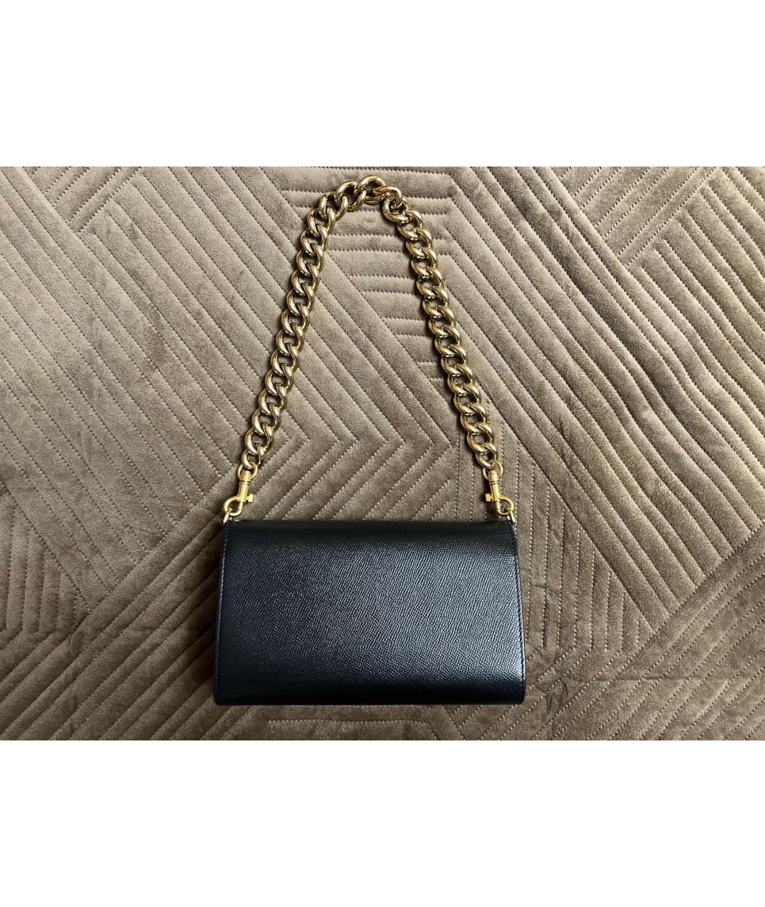 DOLCE&GABBANA Черная кожаная сумка с короткими ручками, фото 3