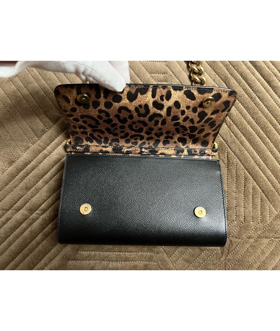 DOLCE&GABBANA Черная кожаная сумка с короткими ручками, фото 6