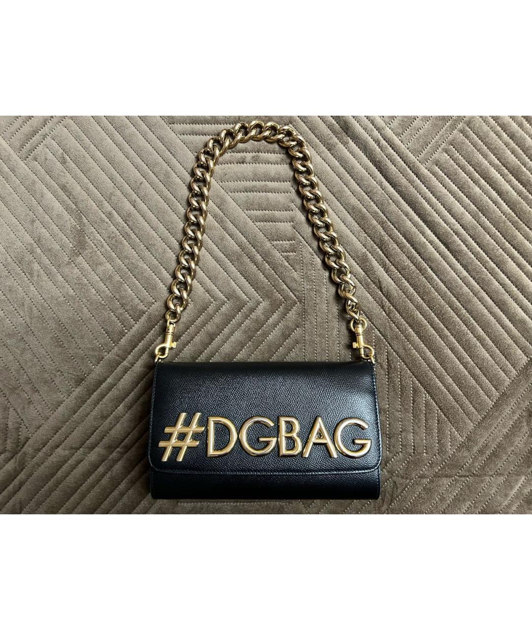 DOLCE&GABBANA Черная кожаная сумка с короткими ручками, фото 9