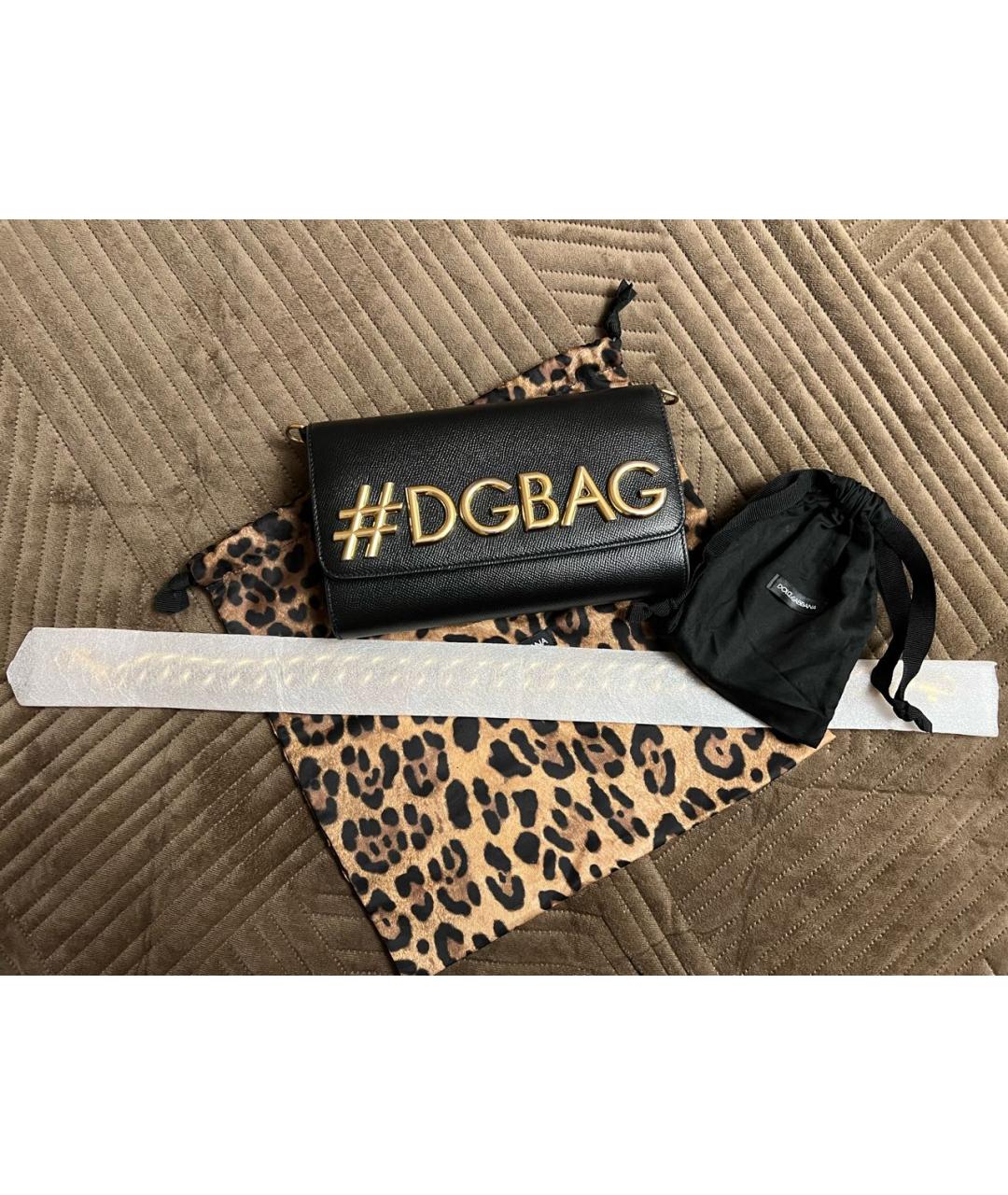 DOLCE&GABBANA Черная кожаная сумка с короткими ручками, фото 8