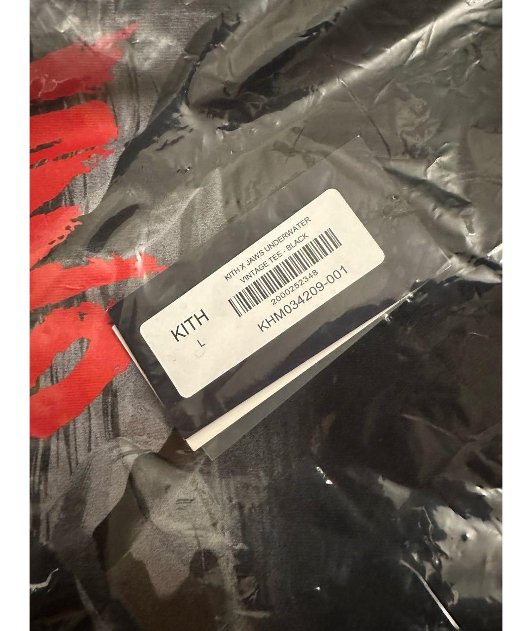 KITH Черная хлопковая футболка, фото 4