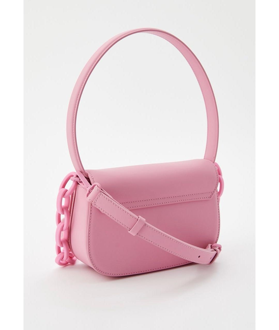 DIESEL Розовая кожаная сумка с короткими ручками, фото 2