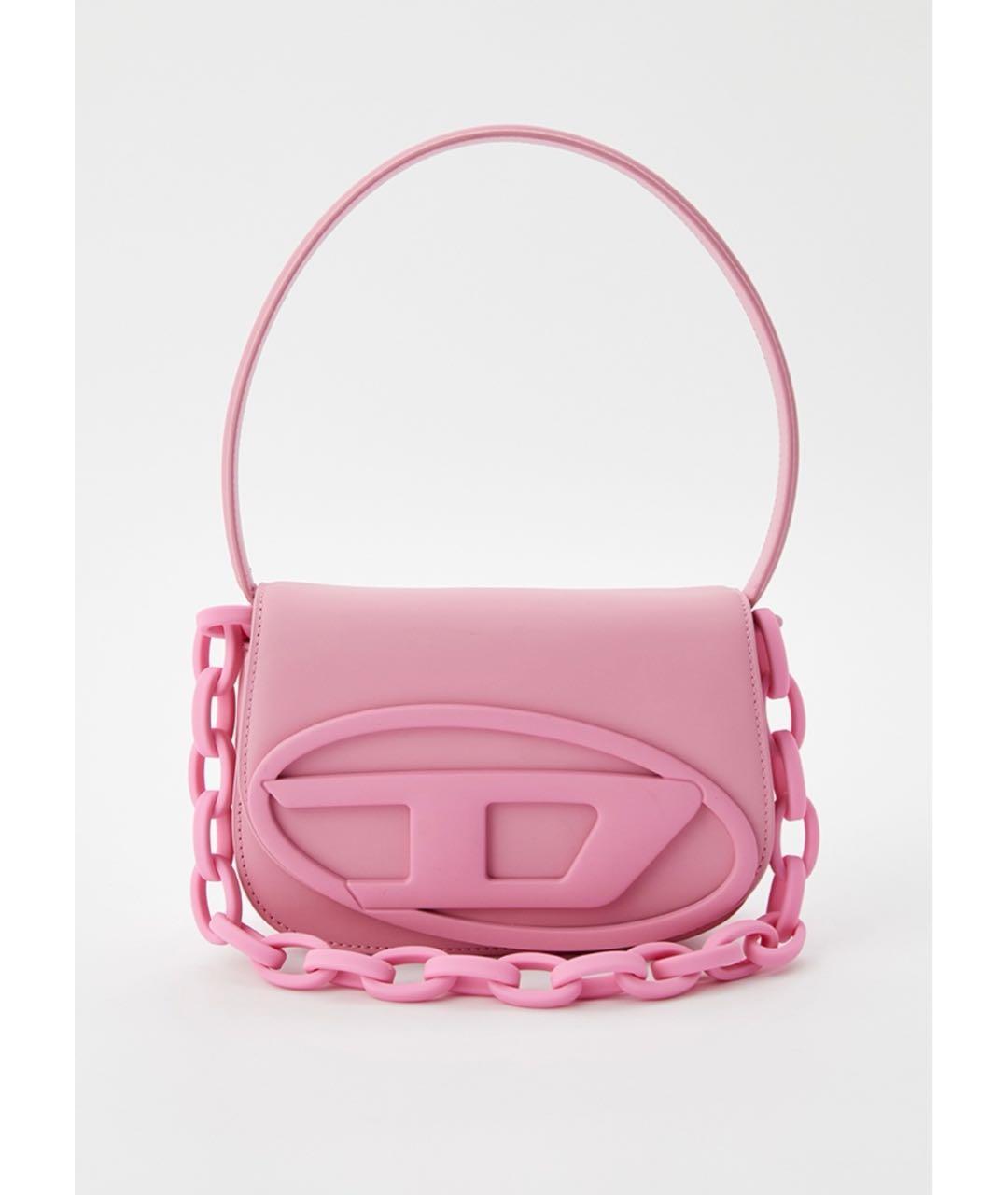DIESEL Розовая кожаная сумка с короткими ручками, фото 5