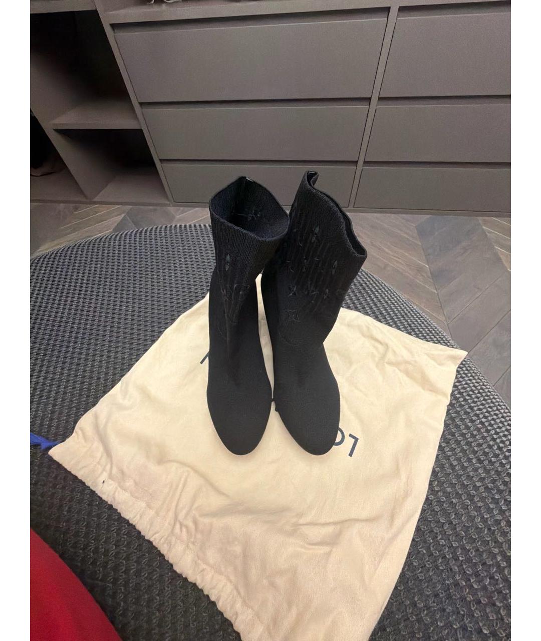 LOUIS VUITTON Черные текстильные полусапоги, фото 2