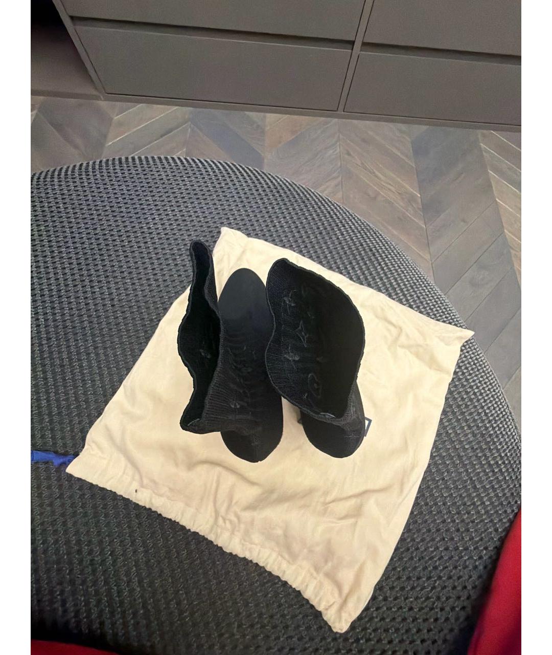 LOUIS VUITTON Черные текстильные полусапоги, фото 3