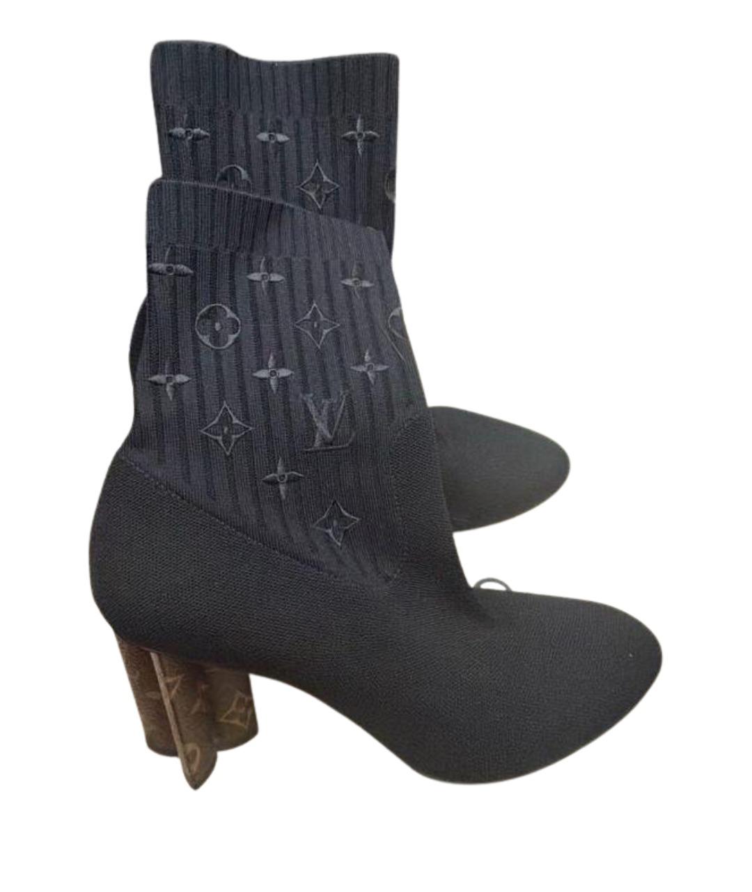 LOUIS VUITTON Черные текстильные полусапоги, фото 1