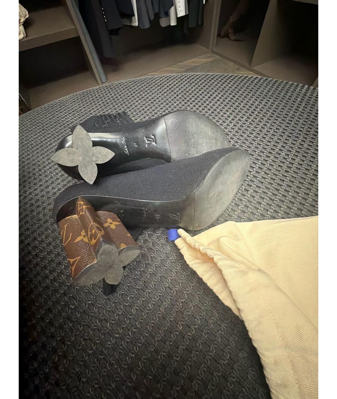 LOUIS VUITTON Черные текстильные полусапоги, фото 6