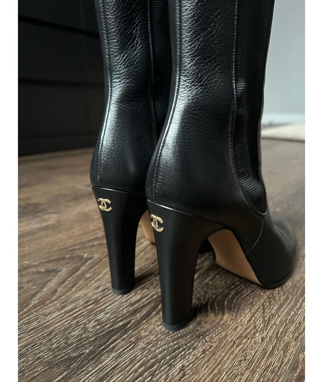 CHANEL Черные кожаные ботильоны, фото 5