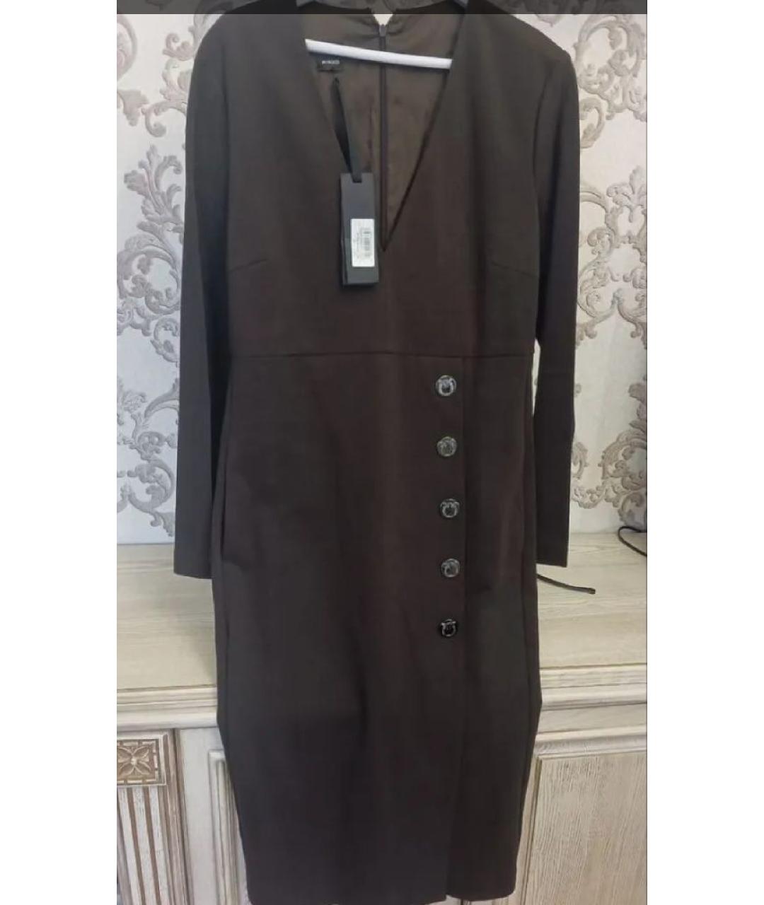 PINKO Коричневое вискозное повседневное платье, фото 5
