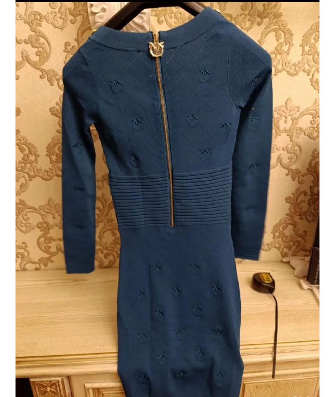 PINKO Синее вискозное повседневное платье, фото 2