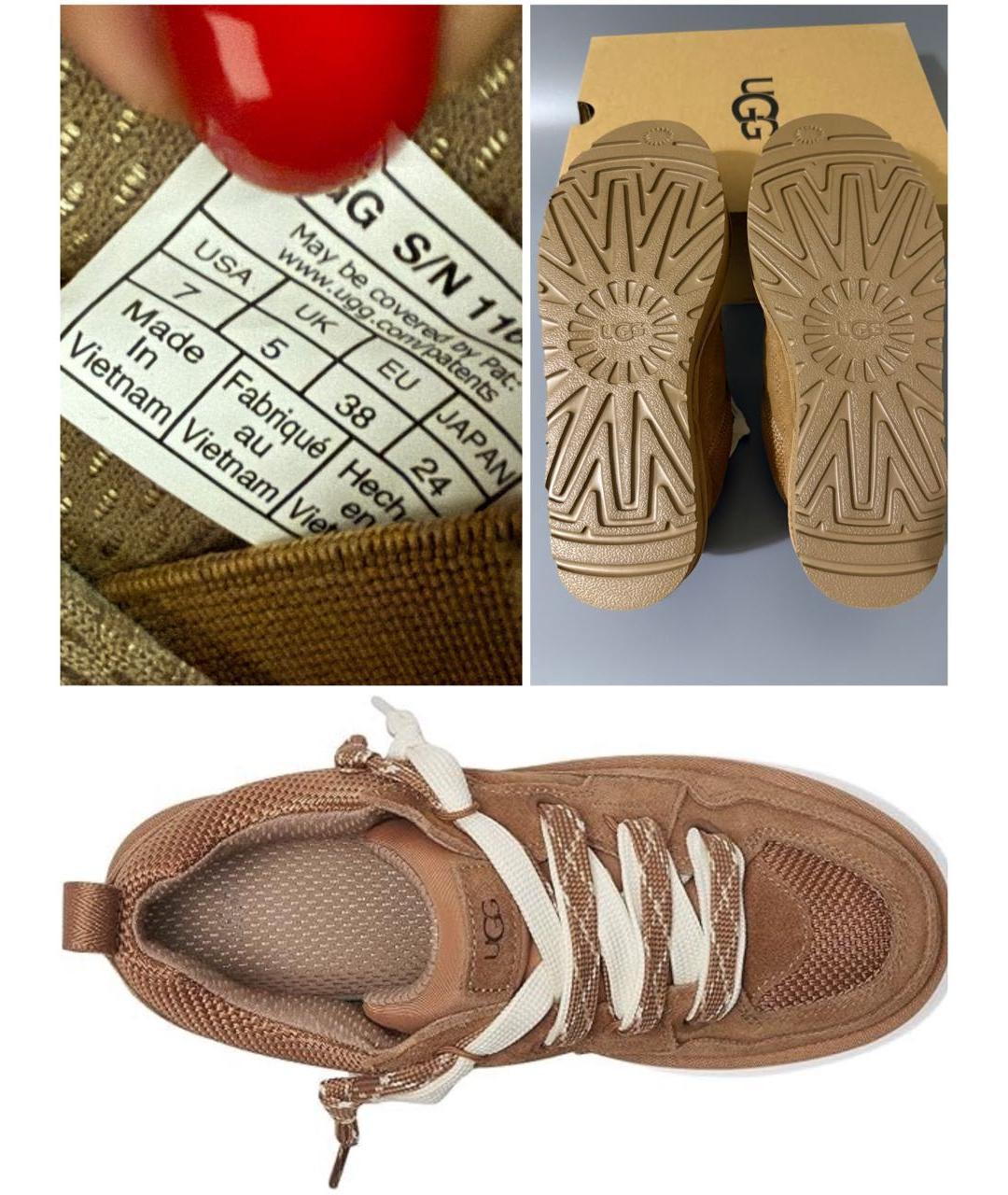 UGG AUSTRALIA Коричневые замшевые кроссовки, фото 8