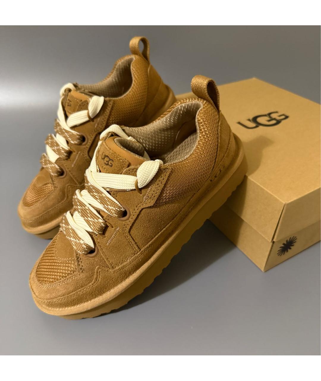 UGG AUSTRALIA Коричневые замшевые кроссовки, фото 2