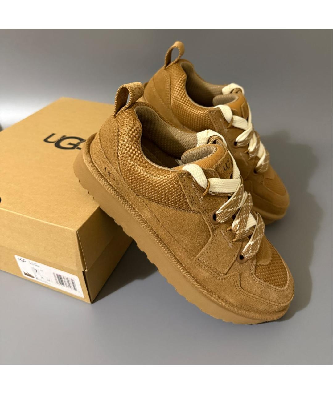 UGG AUSTRALIA Коричневые замшевые кроссовки, фото 6