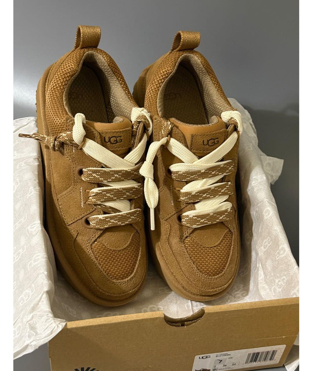 UGG AUSTRALIA Коричневые замшевые кроссовки, фото 5