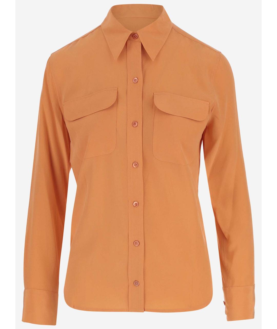 EQUIPMENT Оранжевая шелковая рубашка, фото 1