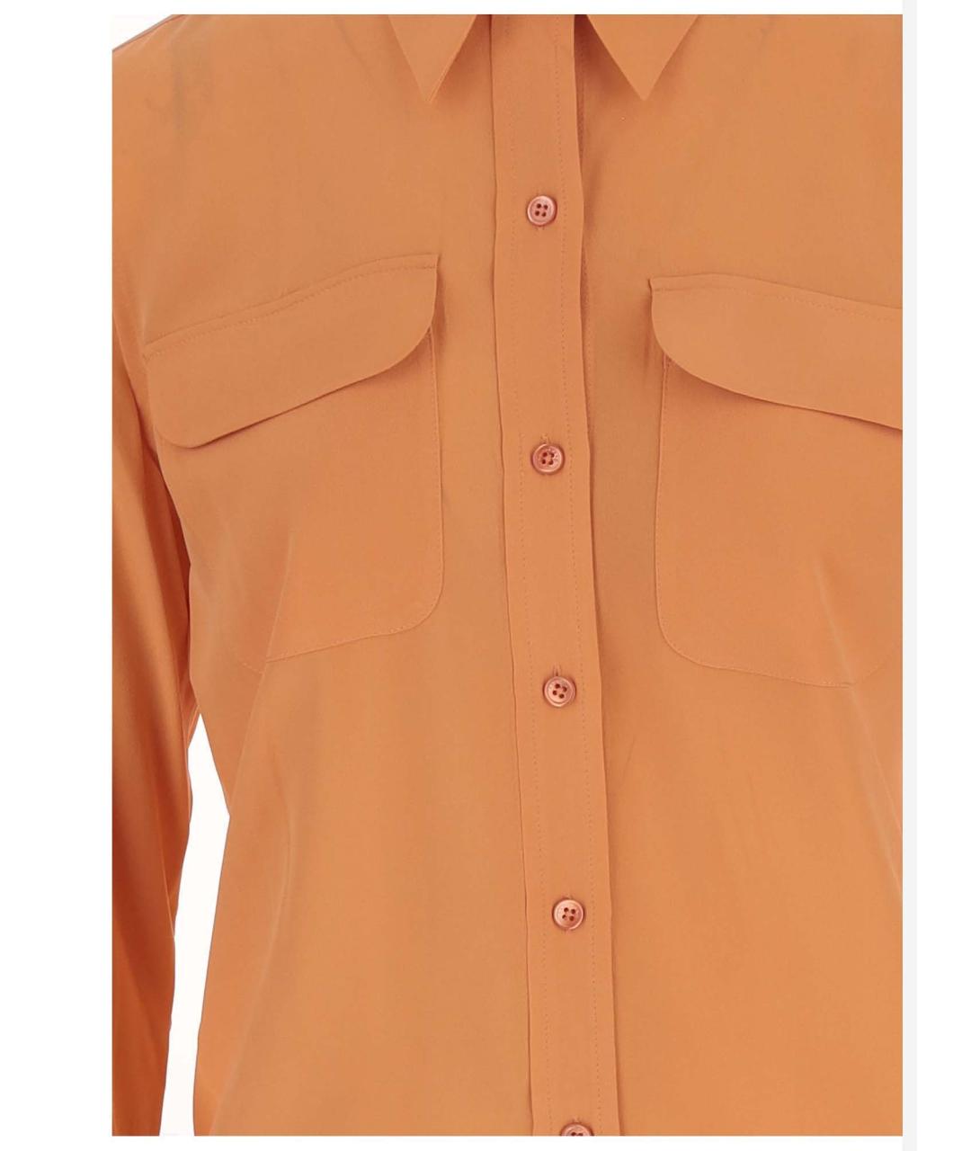 EQUIPMENT Оранжевая шелковая рубашка, фото 3