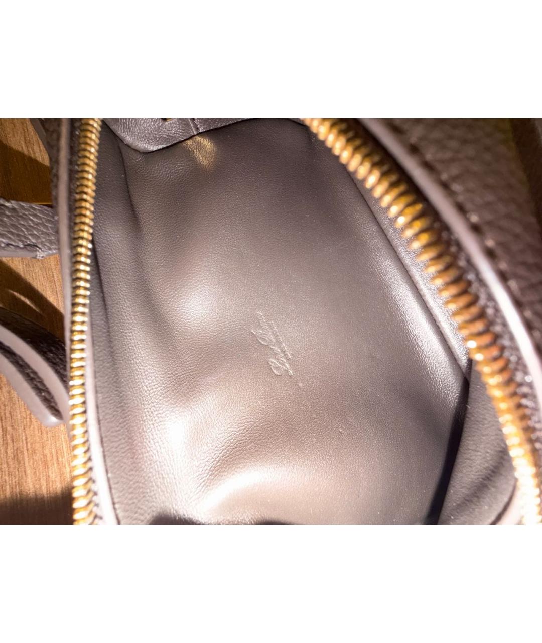 LORO PIANA Коричневая кожаная сумка через плечо, фото 4