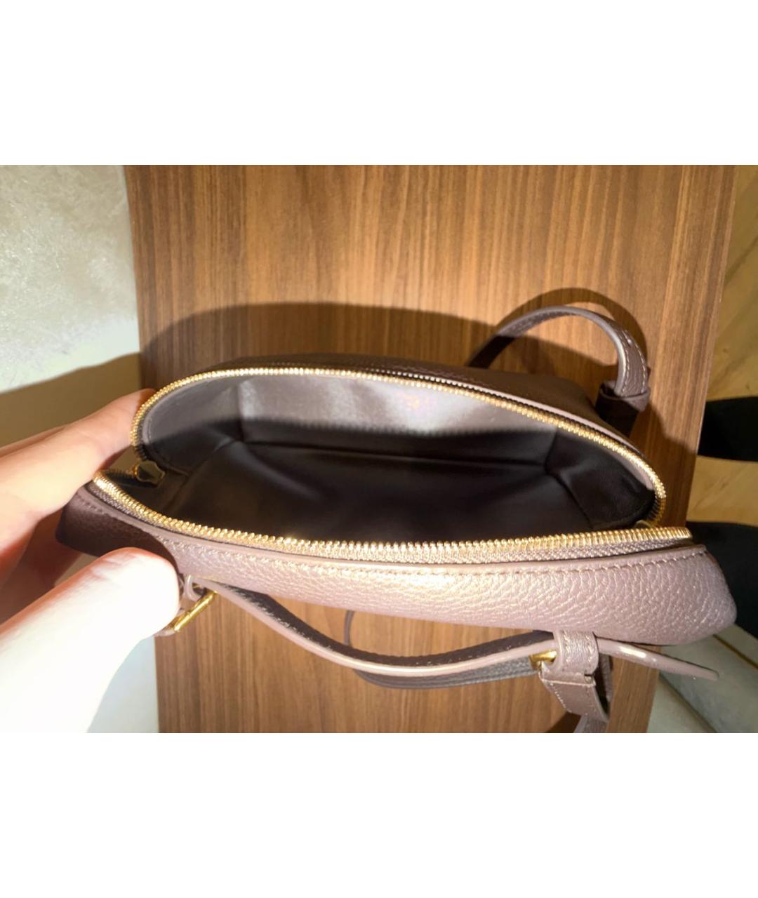 LORO PIANA Коричневая кожаная сумка через плечо, фото 6