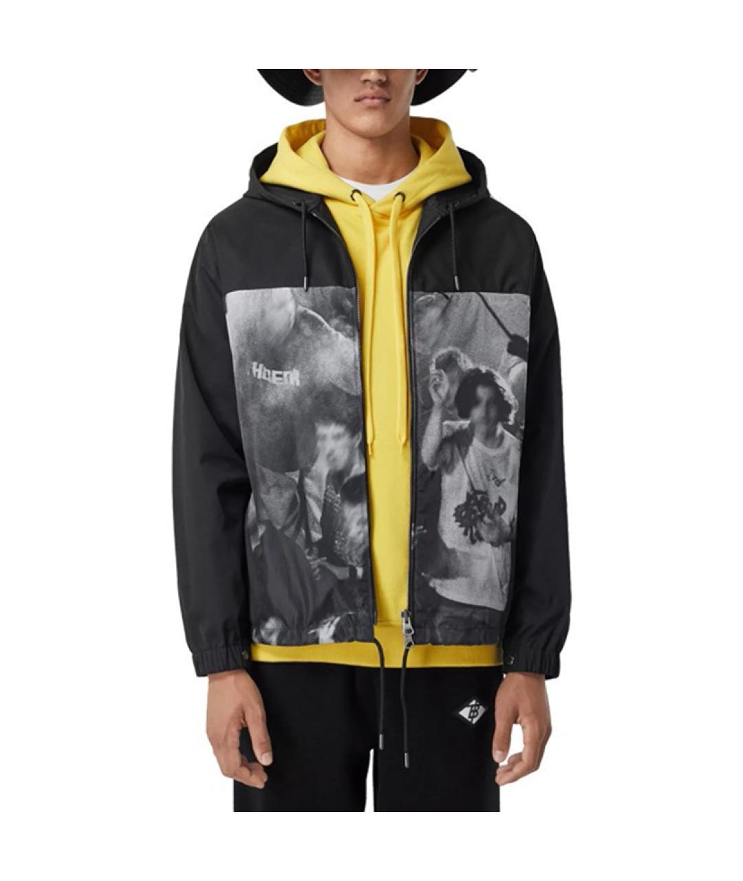 BURBERRY Черная полиамидовая куртка, фото 2