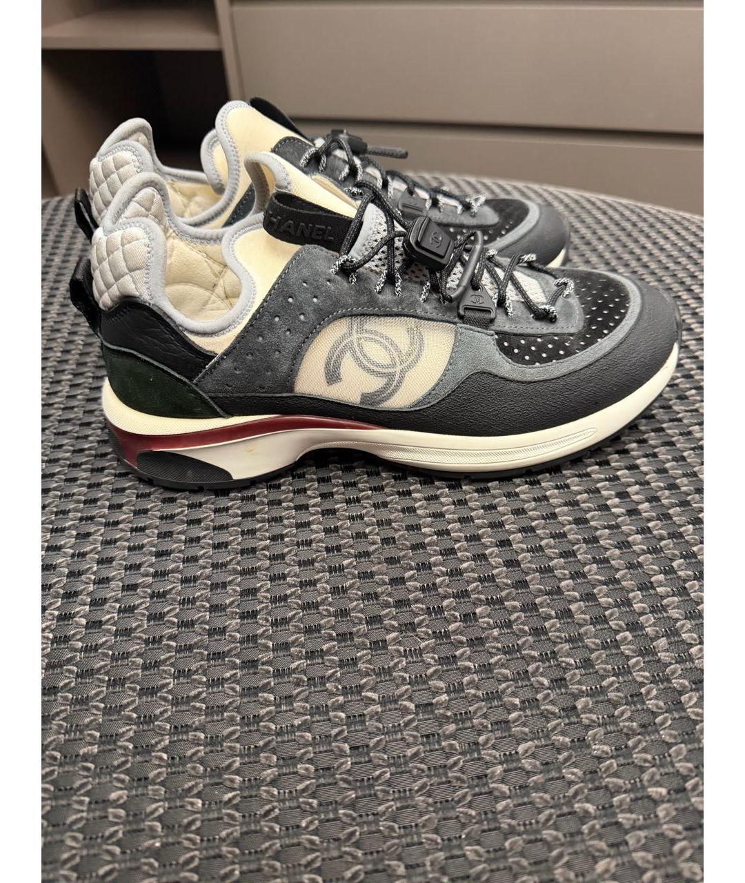 CHANEL Антрацитовые текстильные кроссовки, фото 7