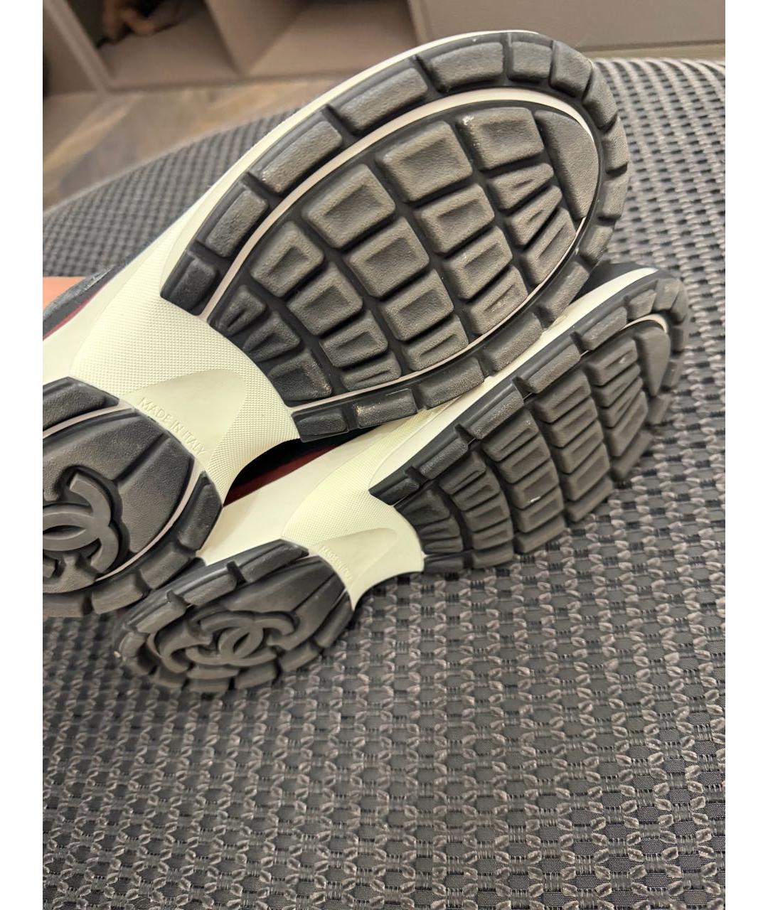 CHANEL Антрацитовые текстильные кроссовки, фото 5