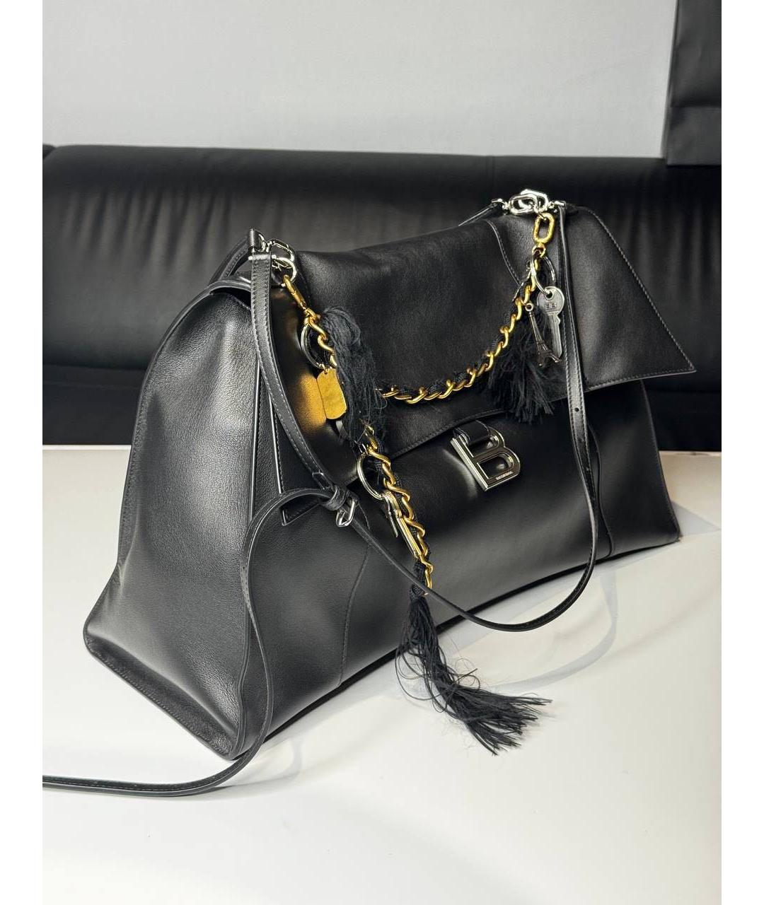 BALENCIAGA Черная кожаная сумка с короткими ручками, фото 2