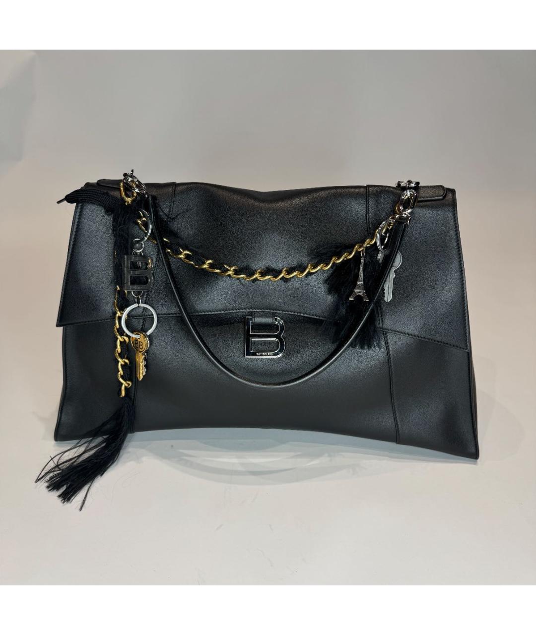 BALENCIAGA Черная кожаная сумка с короткими ручками, фото 5