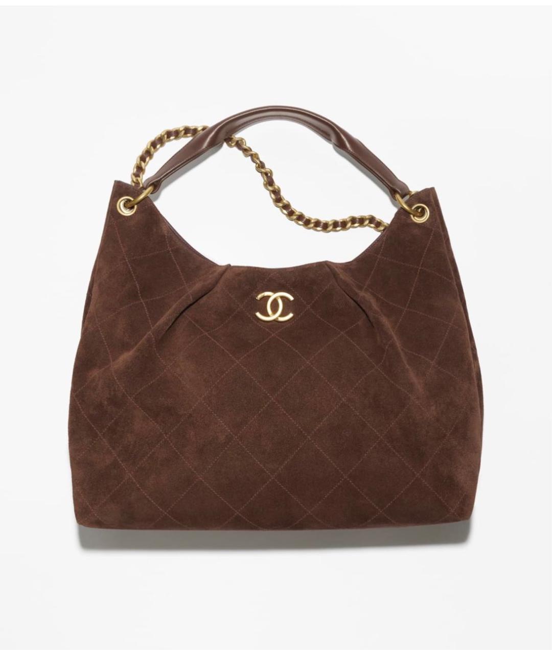 CHANEL Коричневая замшевая сумка через плечо, фото 8
