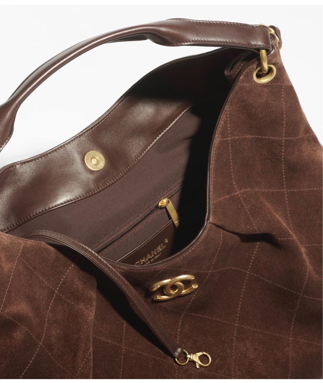 CHANEL Коричневая замшевая сумка через плечо, фото 3