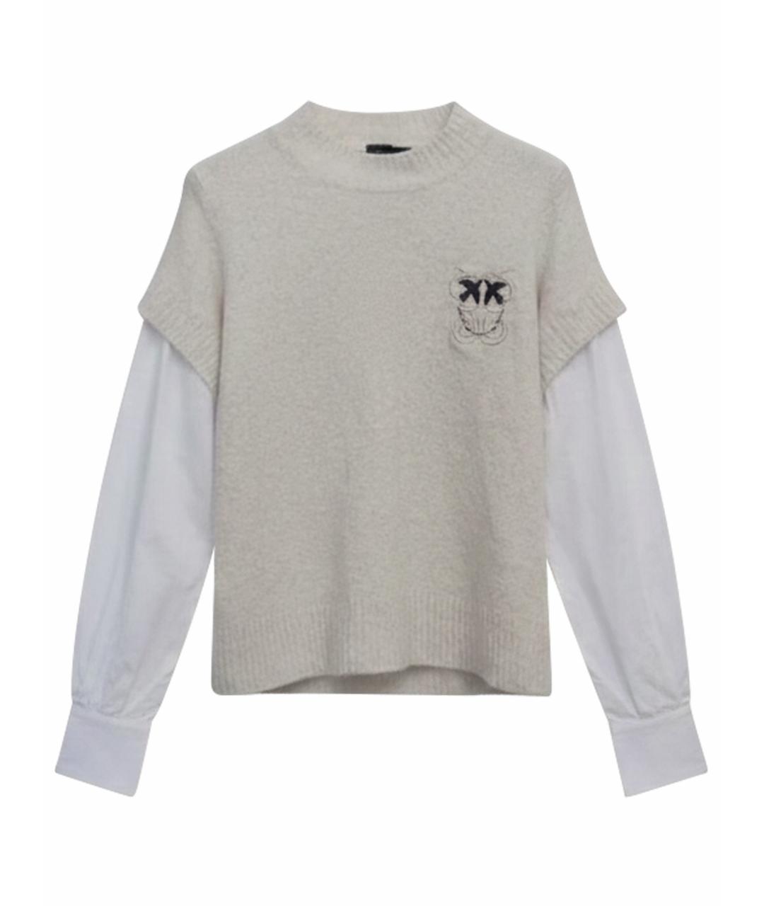 PINKO Серый хлопковый джемпер / свитер, фото 1