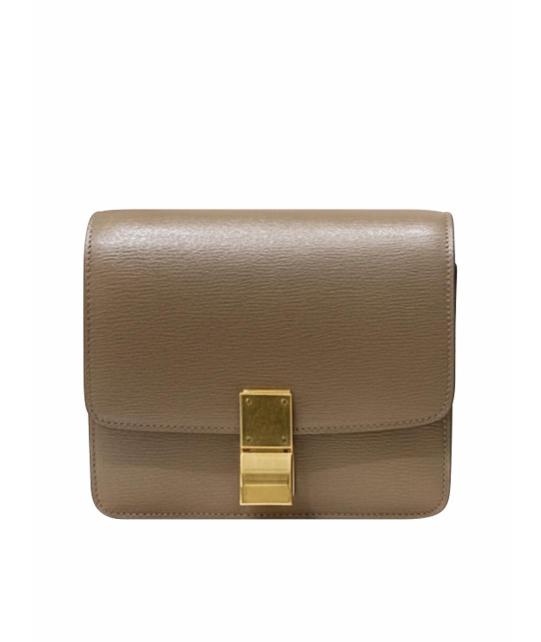 CELINE Бежевая кожаная сумка через плечо, фото 1