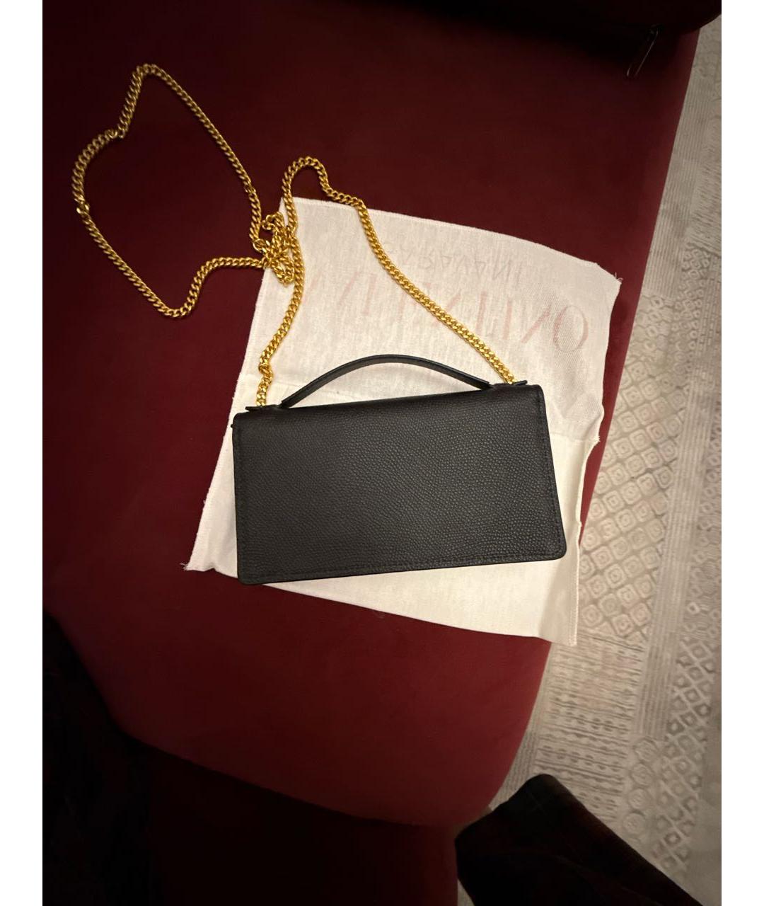 VALENTINO Черный кожаный кошелек, фото 3