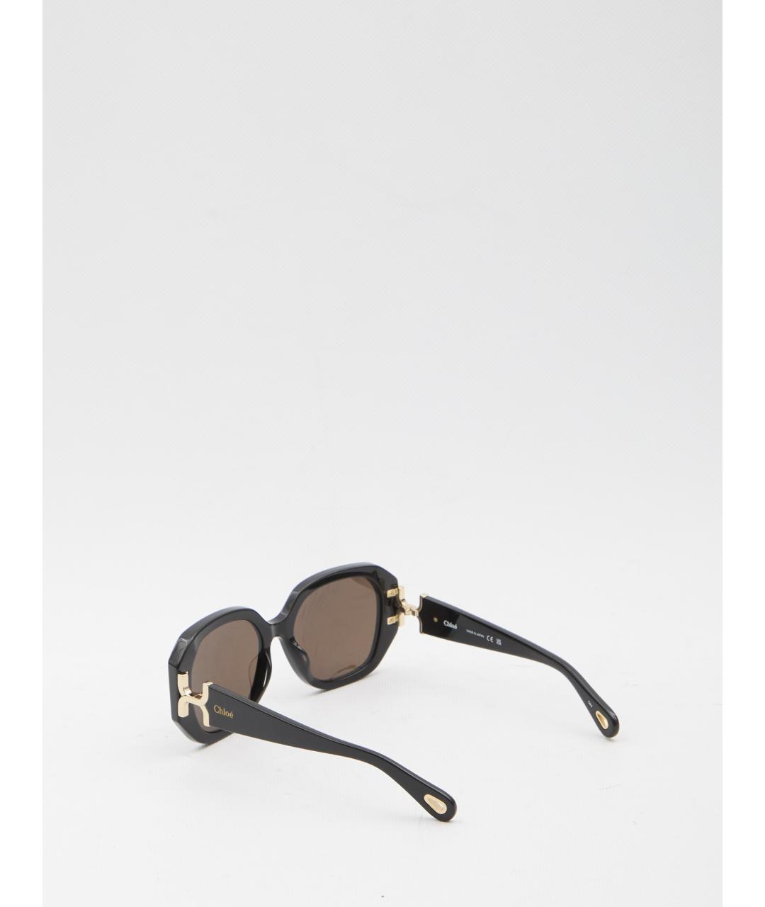 CHLOE Черные пластиковые солнцезащитные очки, фото 2