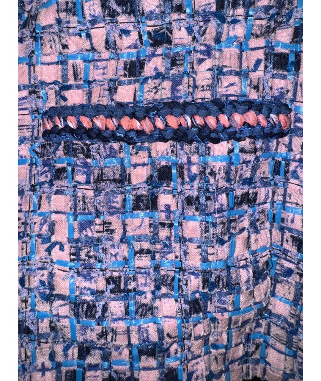 CHANEL Фиолетовый твидовый жакет/пиджак, фото 4