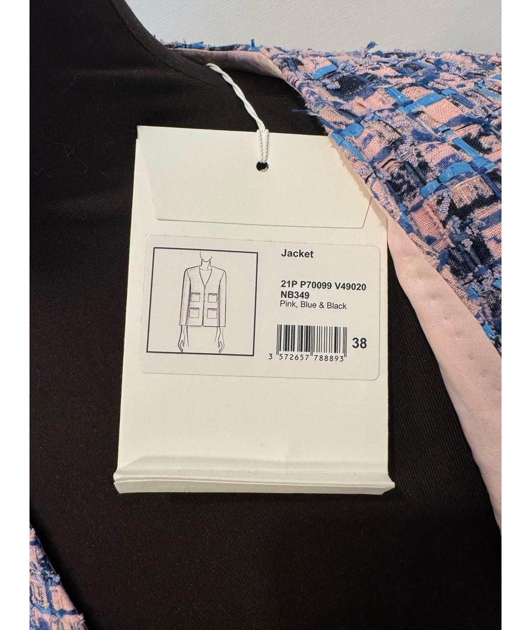 CHANEL Фиолетовый твидовый жакет/пиджак, фото 6