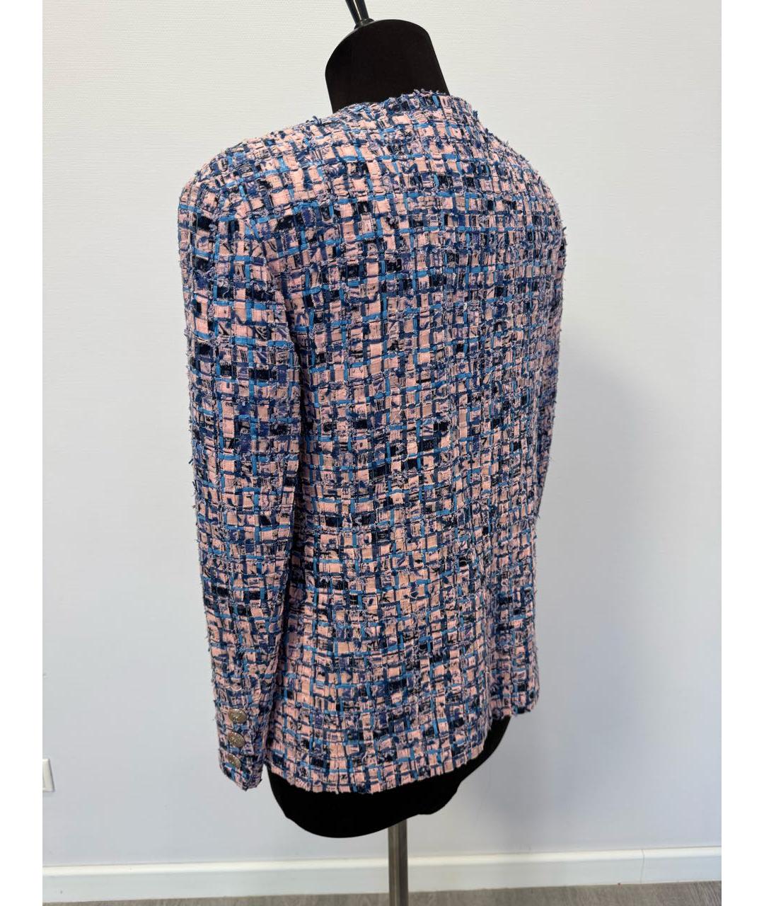 CHANEL Фиолетовый твидовый жакет/пиджак, фото 3