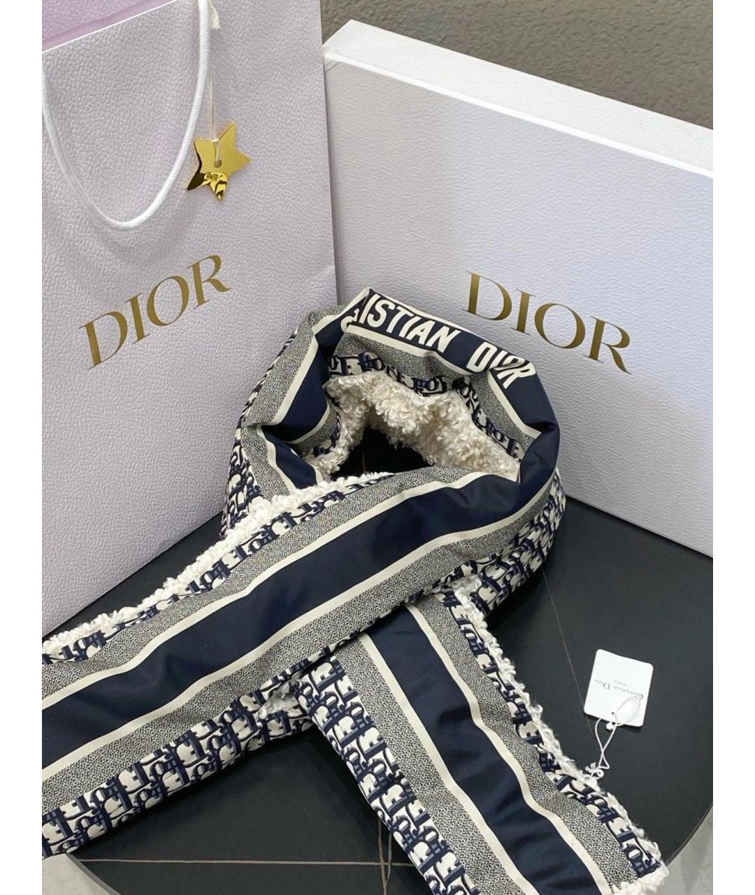 CHRISTIAN DIOR Синий шарф, фото 3