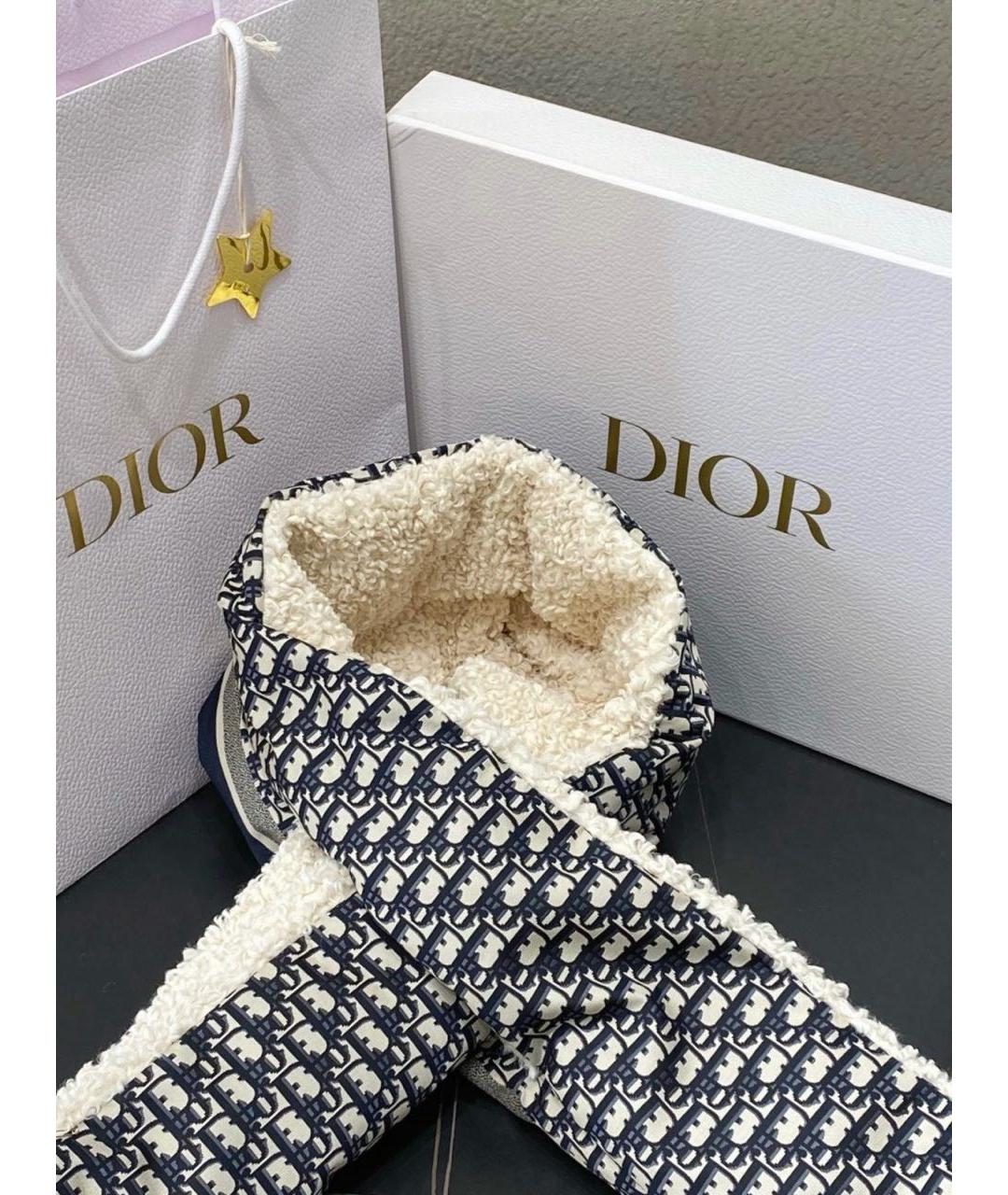 CHRISTIAN DIOR Синий шарф, фото 4