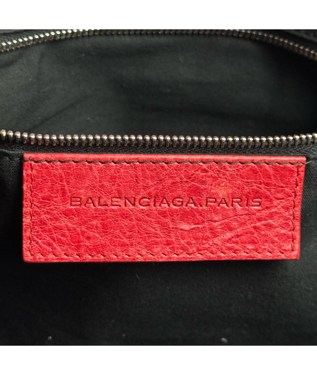 BALENCIAGA Красная кожаная сумка с короткими ручками, фото 6