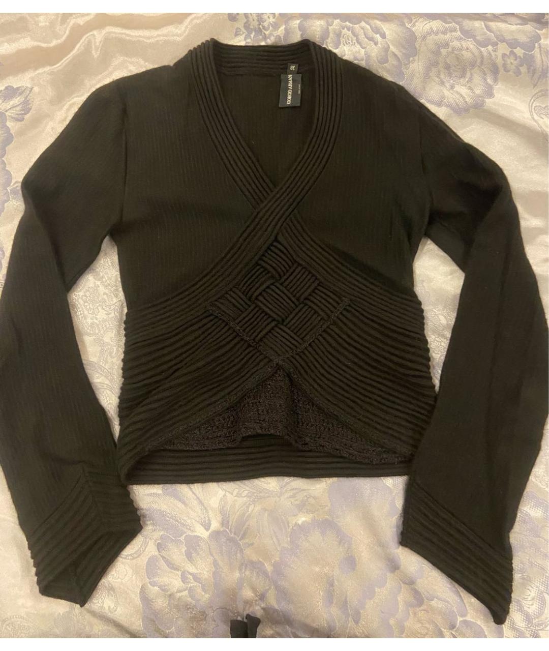 GIORGIO ARMANI Черный кашемировый джемпер / свитер, фото 2