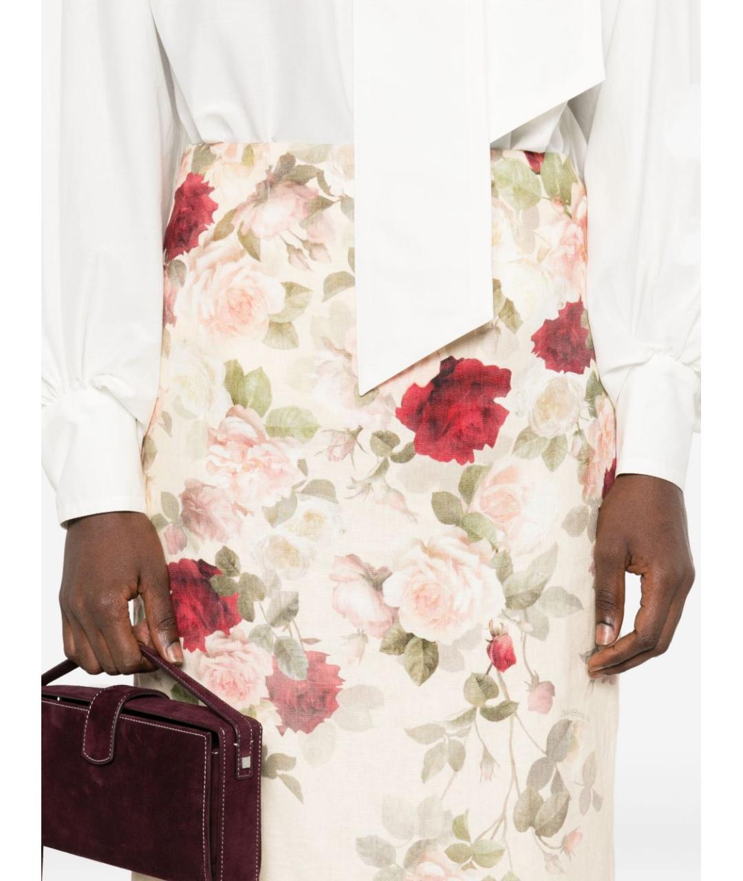 ZIMMERMANN Бежевая льняная юбка миди, фото 5