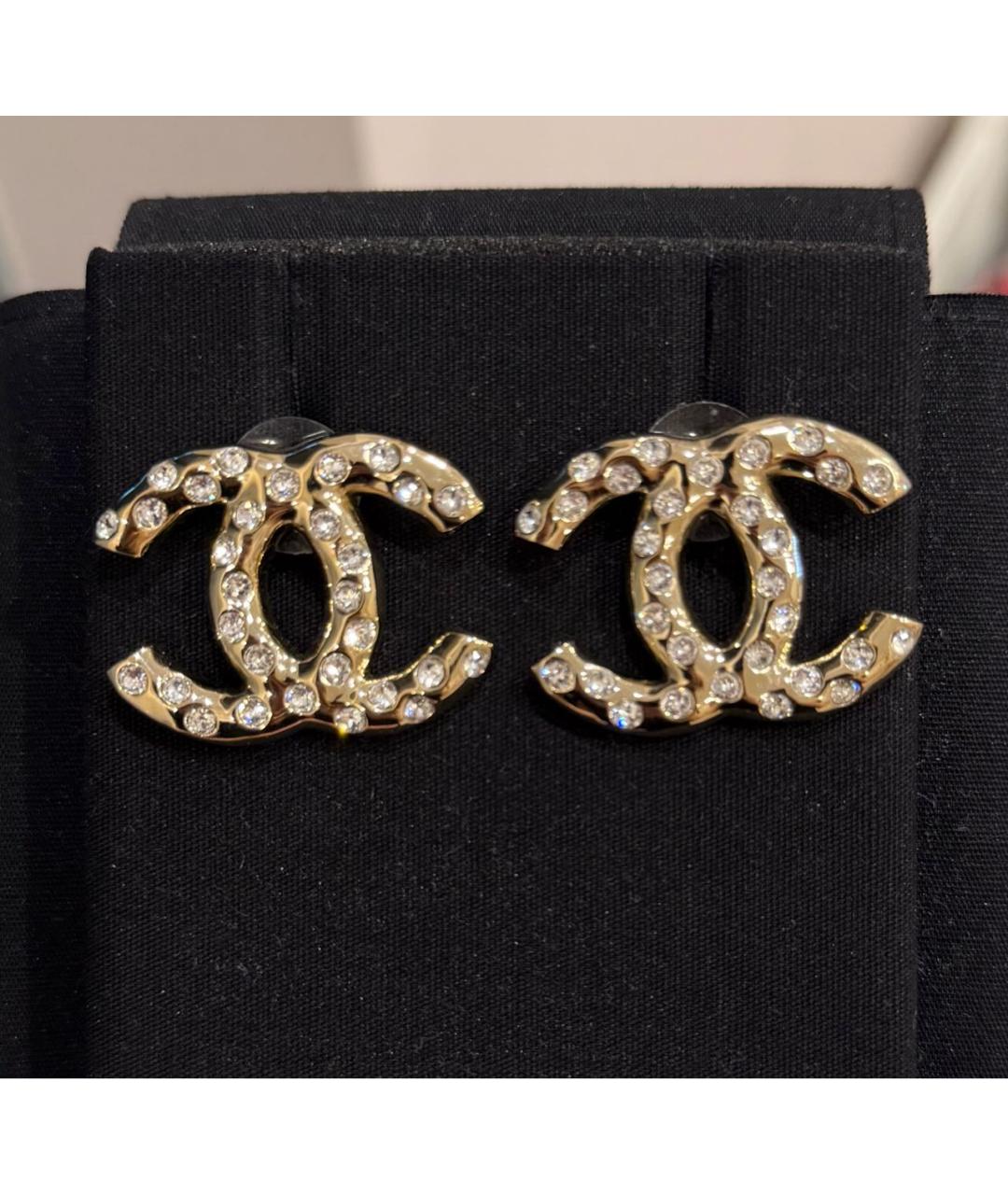 CHANEL Золотые металлические серьги, фото 4