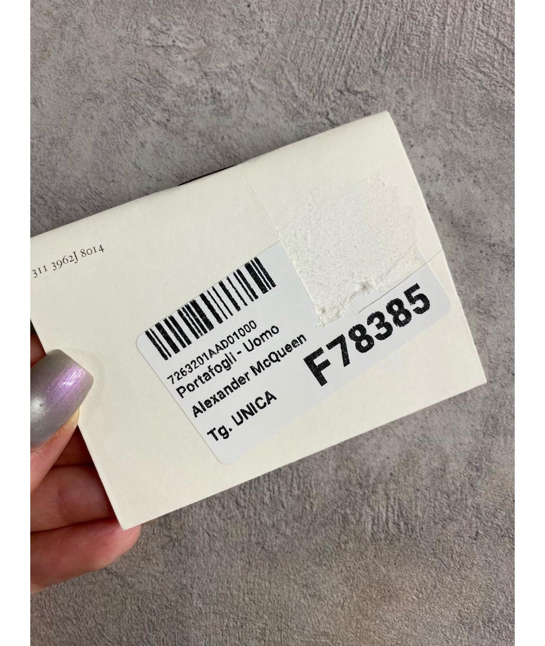 ALEXANDER MCQUEEN Черный кожаный кошелек, фото 8