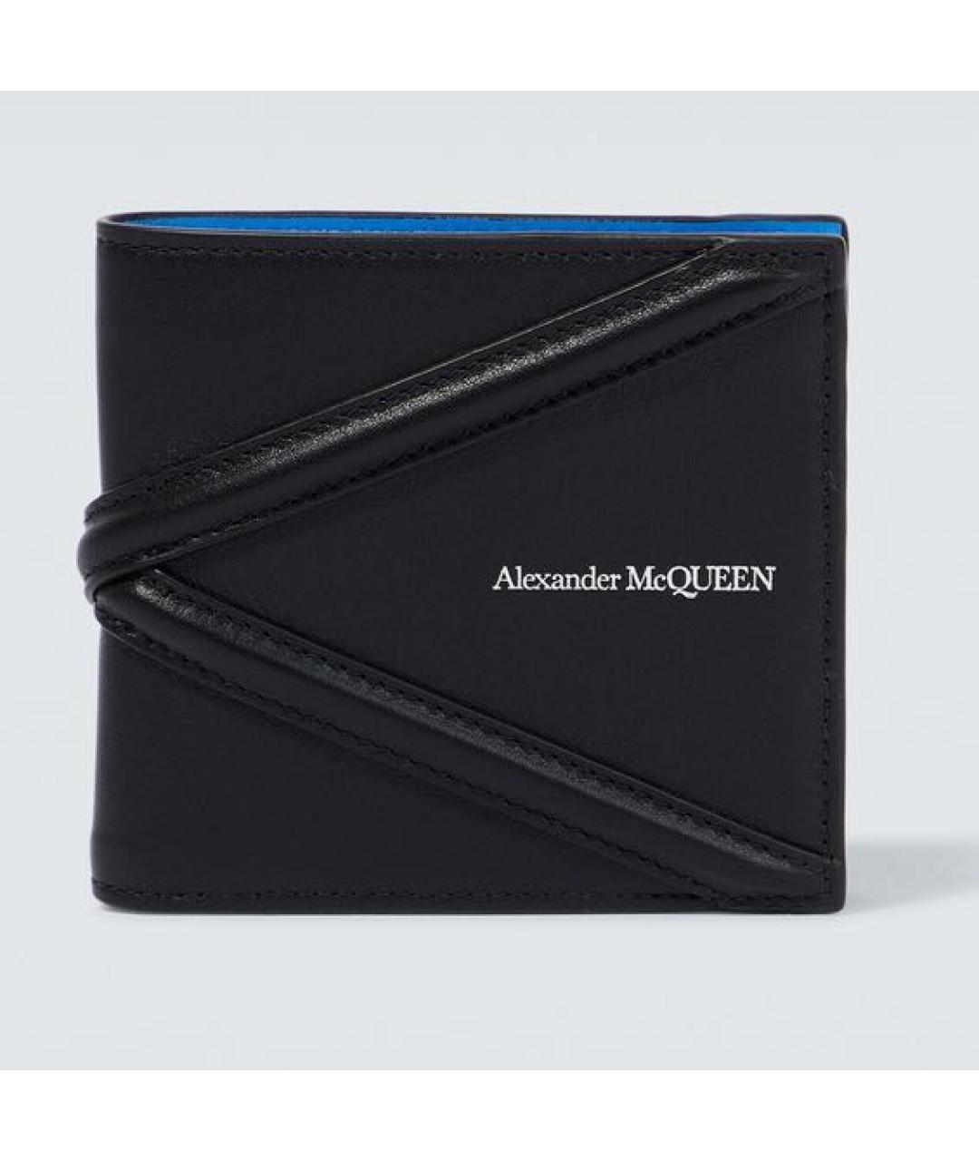 ALEXANDER MCQUEEN Черный кожаный кошелек, фото 1